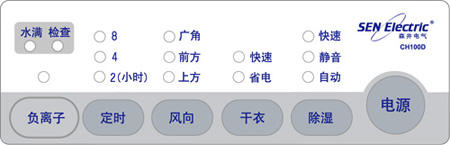 SEN森井轉輪式抽濕機CH100D控制面闆